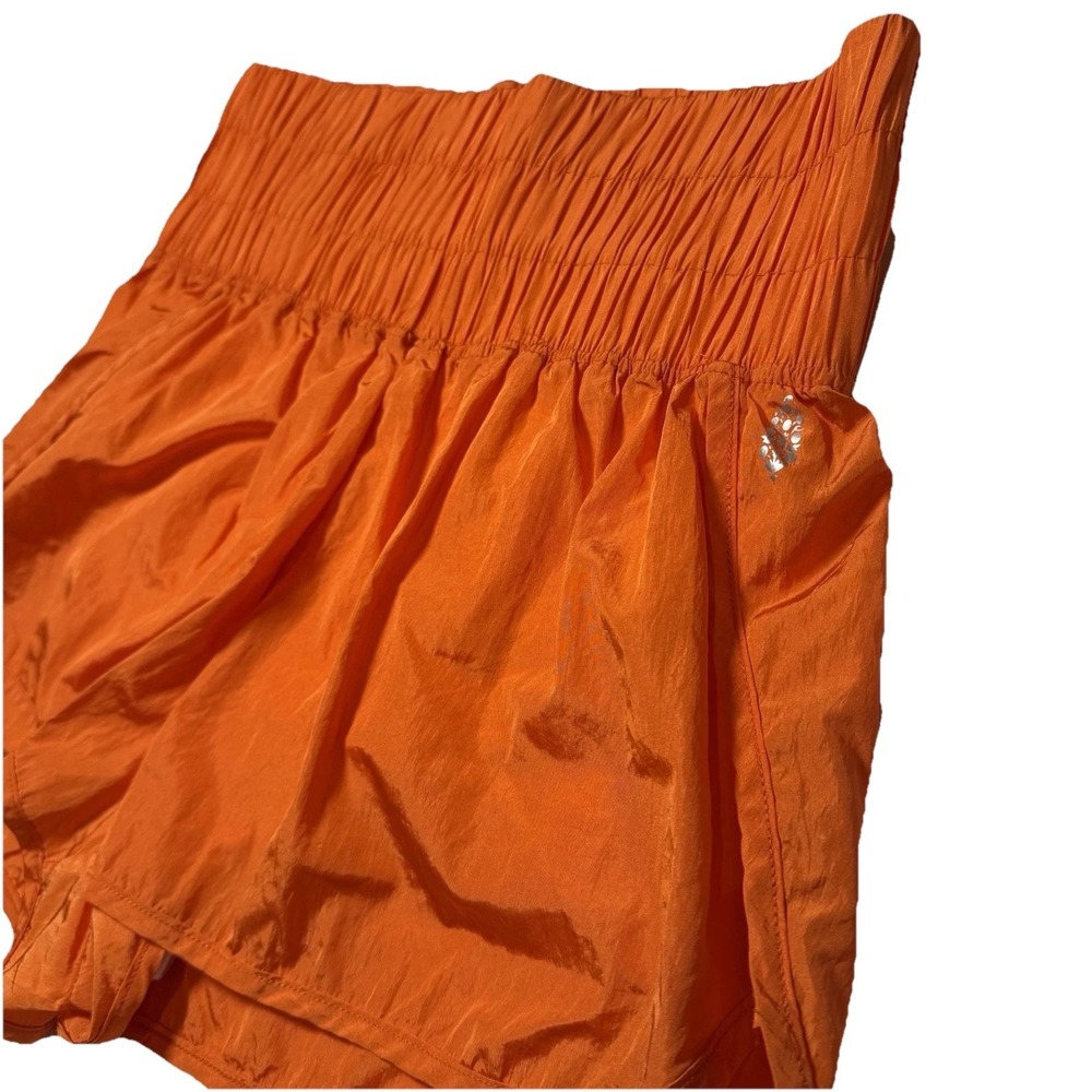 Free People Movement Women's Orange Flowy Athletic Shorts Size Large Fits Like M - Picture 3 of 8